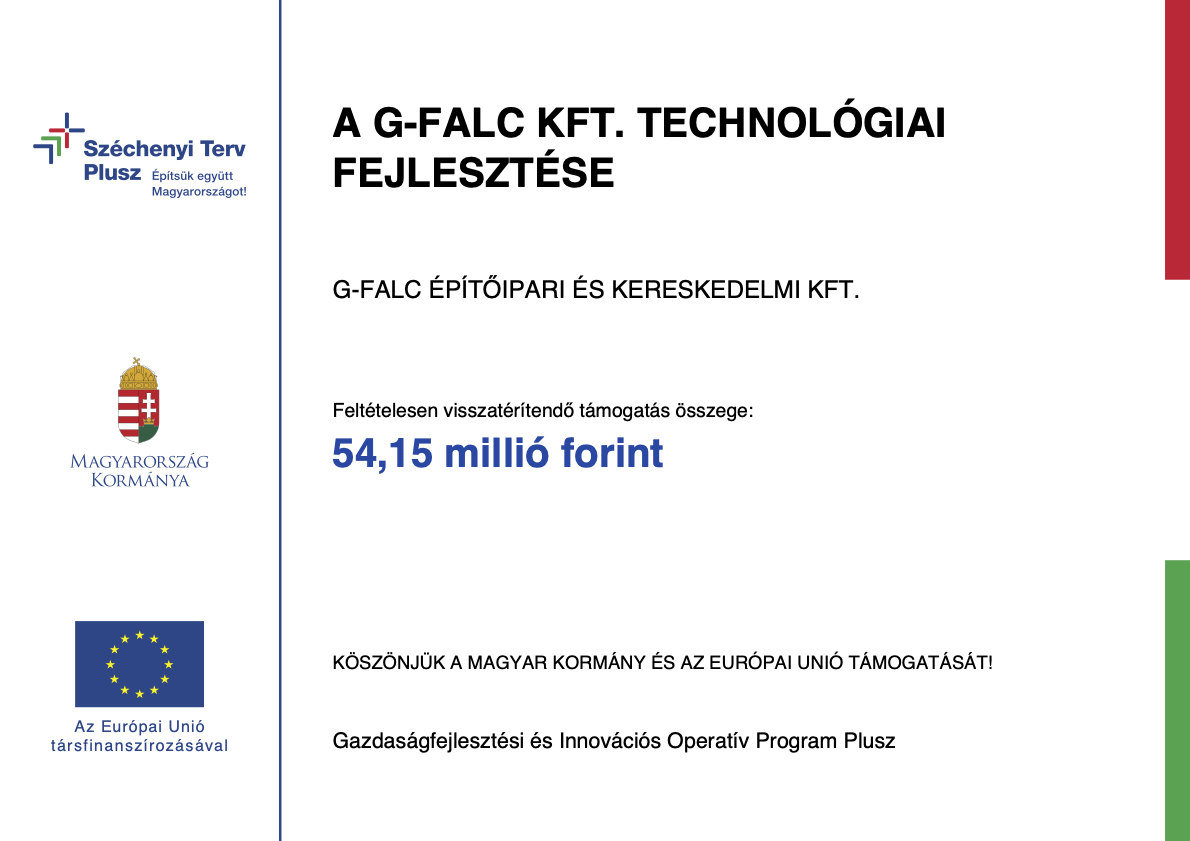 A G-Falc Kft. technológiai fejlesztése
